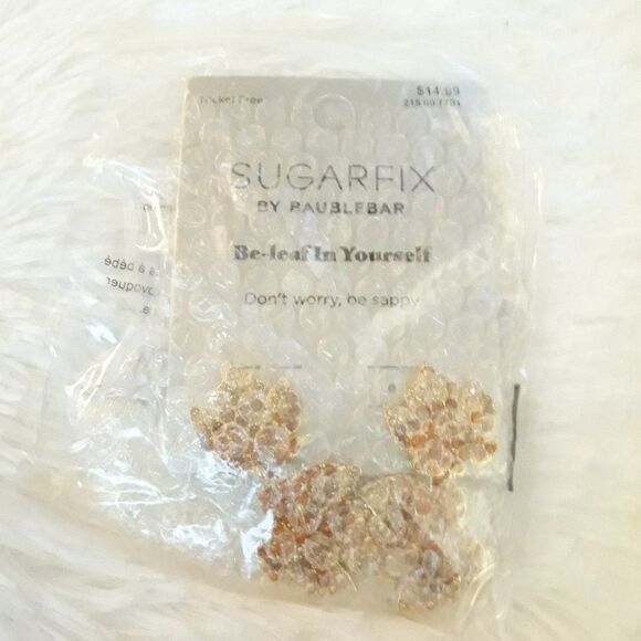 SUGAR FIX Fall Leaf "Be-leaf In Yourself Earrings (Gold/Oranges/Browns) ~ NEW!!! - Picture 3 of 5